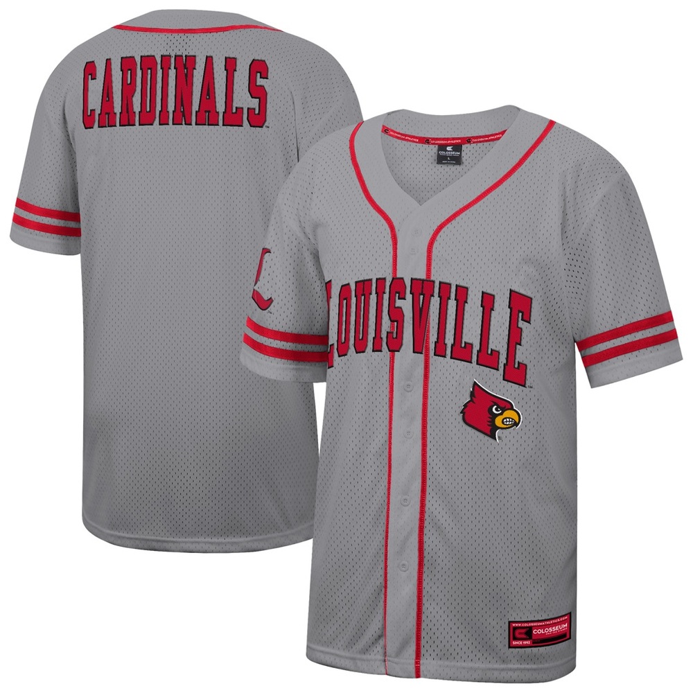 Louisville Cardinals Colosseum Athletics Baseball Jersey Button Front XXL NWT
